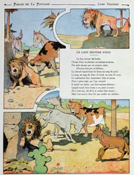 De verouderende leeuw, uit de „Fabels” van Jean de La Fontaine (1621-95), 1906
